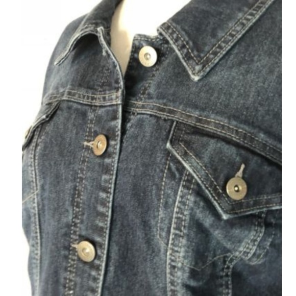 NWT Style & Co Denim Jean Jacket Embroidered Back - Picture 5 of 7